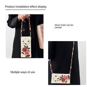 حزام هاتف محمول خشبي يدوي الصنع بتصميم فاخر عتيق، قلادة متعددة الاستخدامات أنيقة ومضادة للفقدان - Product Image 3