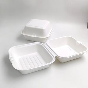 <span class=keywords><strong>Bagazo</strong></span> De Caña De Azúcar Reciclable Restaurante Llevar Cajas Biodegradable 6 "Caja De Hamburguesa Cubiertos Compostables De <span class=keywords><strong>Bagazo</strong></span> - Product Image 1