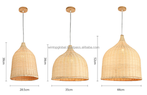 Abat-jour en rotin tissé fait main, style scandinave, européen, minimaliste, industriel chinois, moderne japonais, décoratif - Product Image 2