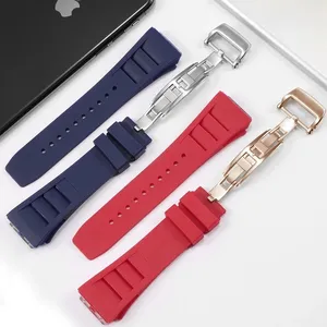 25 มม.สีแดงสีดำสีเขียวสีเทาสีฟ้าสีเหลืองสีส้มสายนาฬิกายางสำหรับริชาร์ด <span class=keywords><strong>มิลล์</strong></span>สายนาฬิกาสำหรับ RM011 <span class=keywords><strong>มิลล์</strong></span>สร้อยข้อมือซิลิโคน - Product Image 5