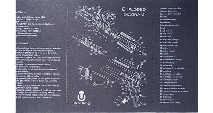 High Quality China Manufacture Custom Sized  Gun Mat for Tools