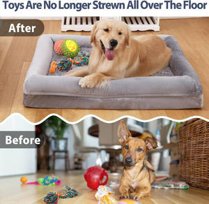 Cama ortopédica de lino para perros de alta calidad con cubierta interior impermeable Cama extraíble para mascotas Patrón sólido para gatos - Product Image 6