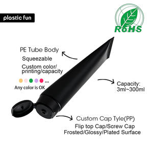 Confezionamento cosmetico personalizzato a grandezza naturale tubo di <span class=keywords><strong>plastica</strong></span> nera tubo di imballaggio per la cura della pelle per lozione crema per il lavaggio del viso - Product Image 2