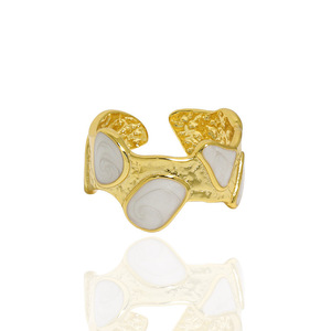 WMJB121 Anillos de Esmalte de Flujo Ancho Irregular Ajustables para Mujer S925 Anillos Circulares de Plata Esterlina - Product Image 2