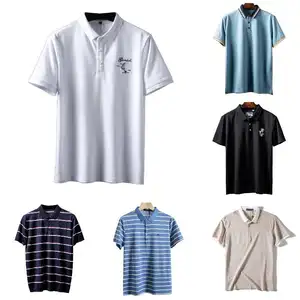 Polo Golf Logo personalizzato semplice all'ingrosso di alta qualità pianura Casual per gli uomini maglietta senza maniche tessuta in bianco stile cinese da uomo