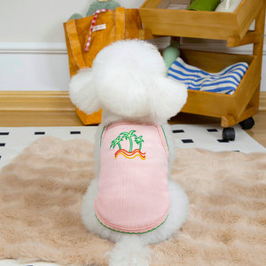 Chaleco para Perro de Poliéster Transpirable, Elegante y Bonito, con Diseño de Cocotero Rosa, <span class=keywords><strong>Ropa</strong></span> para Mascotas para Primavera y Verano - Product Image 2