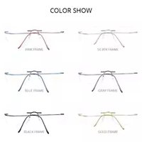 Gafas sin marco de titanio B al por mayor con logotipo personalizado, gafas japonesas ultraligeras, montura óptica sin montura de titanio