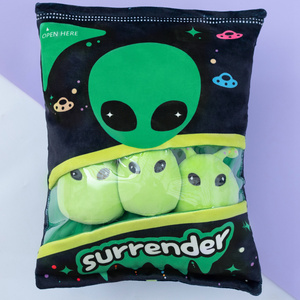 Adorabile peluche <span class=keywords><strong>alieno</strong></span> viola e verde carino cuscino per bambola Snack con Squeaker giocattolo di peluche - Product Image 4