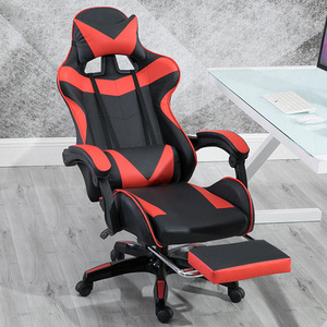 Chaise <span class=keywords><strong>de</strong></span> <span class=keywords><strong>bureau</strong></span> gamer personnalisée en cuir véritable rose, avec repose-pieds et hauteur réglable, pour PC et ordinateur - Product Image 1