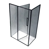 Salle de bains toilette siège cloison en verre forme T salle de douche charnière pivotante porte en verre ensembles d'accessoires