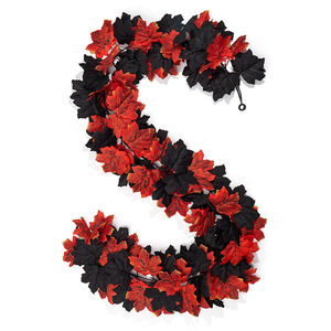 Guirlandes de feuilles d'érable artificielles en soie noires et rouges pour l'automne, 100-200 cm, pour décoration murale, maison, Thanksgiving, Noël - Product Image 5