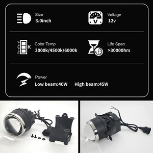 <span class=keywords><strong>Cencer</strong></span> 12V 3 pouces H11 Bi Xénon LED Phare antibrouillard en aluminium avec lentille de projecteur 40W 3000K IP67 Étanche Adaptation universelle Tout-terrain - Product Image 6