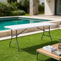 Table de repas d'extérieur moderne pliable avec structure en HDPE durable, légère, empilable, certifiée étanche, prix réduit