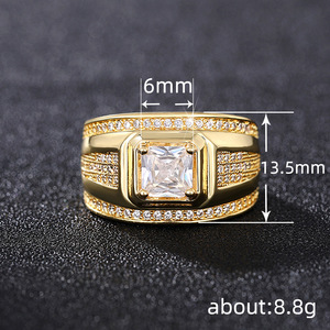Anello Classico a Forma Quadrata Stile Matrimoniale per Donne - Product Image 5