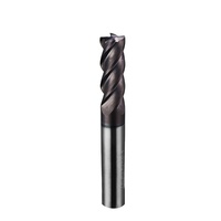 Outils de coupe en carbure de tungstène HRC55, fraises CNC personnalisées à 4 cannelures, revêtement TiN, support ODM