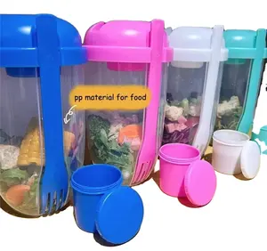 1pc, Salad Cup, Salad Meal Shaker Cup, Plastic Healthy Salad Container Wih  Fork, Salad Dressing Holder, Salad Cup For Picnic Lunch Breakfast, Salad Cu