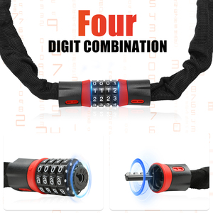 Jinda Cadenas Antivol à Combinaison 4 Chiffres Haute Sécurité 1000mm pour Vélo Moto Scooter - Product Image 3