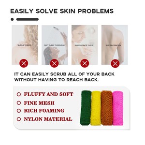 Bán Buôn Da Tẩy Tế Bào Chết Khăn Trở Lại Dài Nylon Lưới Châu Phi Cơ Thể <span class=keywords><strong>Net</strong></span> Chà Tắm Tắm Bọt Biển Mướp Bàn Chải Găng Tay Túi - Product Image 6