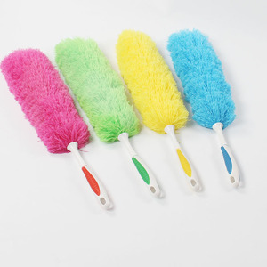 Plumeau en fibres flexibles et lavables avec manche en caoutchouc pour le nettoyage domestique Vert Rose Rouge Bleu ciel - Product Image 1