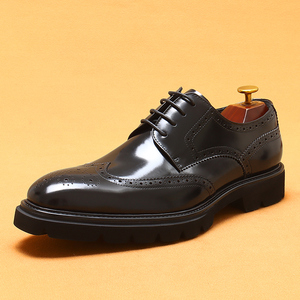 Zapatos de Vestir para Hombre Estilo Británico, Hechos a Mano con Suela de Cuero Grueso, Acabado Brillante, Estilo Clásico y Elegante para Caballero - Product Image 2