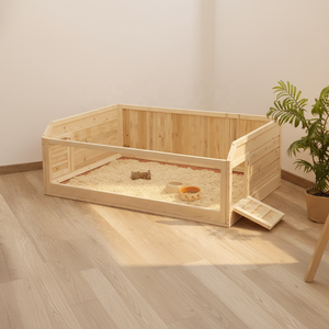 Casa de Lujo para Mascotas de Madera de Abeto para Interiores, para Roedores Pequeños como Conejos, Cobayas y Hámsters, 113.5x75.5x40cm, Ecológica - Product Image 2