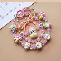 Llavero Decorativo con Cuentas Pintadas a Mano, Colorido y Lindo, para Bolsos, Teléfonos Móviles y Accesorios