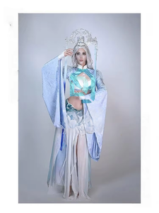 <span class=keywords><strong>Disfraz</strong></span> <span class=keywords><strong>de</strong></span> Danza Escénica con Estampado <span class=keywords><strong>de</strong></span> Serigrafía Estilo Chino que Brilla en la Oscuridad para <span class=keywords><strong>Mujer</strong></span>, Moon Goddess Gogo, 100% Seda - Product Image 2