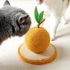 Nouveau sisal conseil auto-divertissement jouet pour animaux de compagnie noeud corde fil Orange chat balle à gratter - Product Image 1