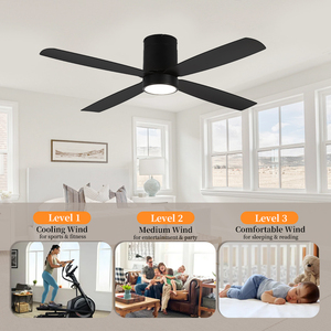 Bán Buôn Thay Đổi Độ Sáng Ánh Sáng Tường Điều Khiển 4 Lưỡi Màu Đen Hiện Đại Điện Trần Gắn <span class=keywords><strong>Fan</strong></span> Với Ánh Sáng - Product Image 2