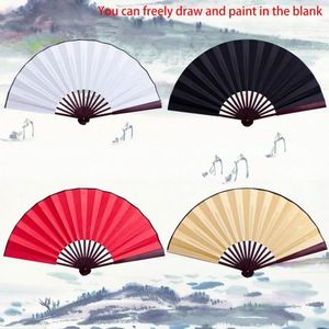 Promotion sur les éventails pliants chinois en bois de bambou de 10,6 pouces/13 pouces, style antique, pour la calligraphie et la peinture, nouveauté, décoration intérieure, cadeaux - Product Image 3