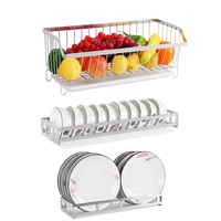Égouttoir mural de cuisine en acier inoxydable 304, support de rangement pour évier, égouttoir à vaisselle, fourniture d'usine