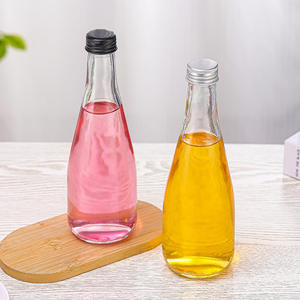Bouteille en verre vide transparente de 330 ml et 500 ml au design populaire, rechargeable, pour vin, thé, <span class=keywords><strong>lait</strong></span>, jus, boissons, eau minérale, avec bouchon à vis - Product Image 3