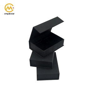 Tùy Chỉnh Nhỏ Giấy Màu Đen Lật Top Tông <span class=keywords><strong>Cufflink</strong></span> Trang Sức Bao Bì Hộp Với Đóng Cửa Từ Tính - Product Image 2