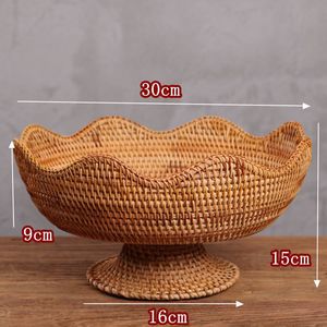 K&B Home Vietnam Panier à fruits en rotin tressé à la main, panier de rangement original pour le salon - Product Image 2