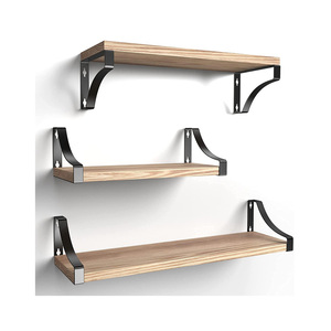 <span class=keywords><strong>Étagère</strong></span>s murales en <span class=keywords><strong>bois</strong></span> de style industriel, <span class=keywords><strong>étagère</strong></span> murale flottante avec <span class=keywords><strong>métal</strong></span> noir vintage - Product Image 2