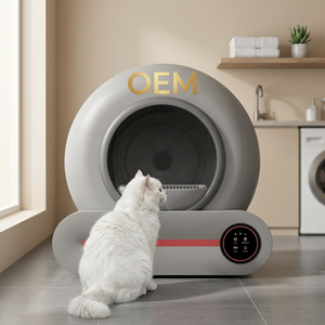 Bac à litière intelligent rond OEM pour chat, capacité 100L, sans poussière, contrôle des odeurs, nettoyage facile, autonettoyant automatique pour chats - Product Image 1