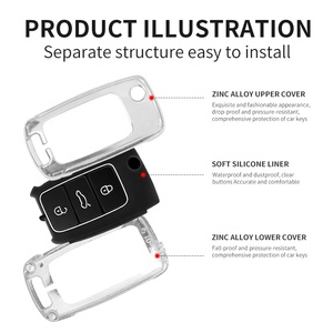 Di alta qualità in lega di zinco Smart Car custodia chiave a distanza Fob copertura a basso prezzo per auto chiave custodia per <span class=keywords><strong>Volkswagen</strong></span> - Product Image 5