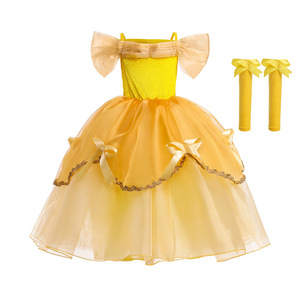 Vestido de Princesa <span class=keywords><strong>Bella</strong></span> para Niñas al por Mayor, Disfraz de <span class=keywords><strong>la</strong></span> <span class=keywords><strong>Bella</strong></span> <span class=keywords><strong>y</strong></span> <span class=keywords><strong>la</strong></span> <span class=keywords><strong>Bestia</strong></span>, Traje de Poliéster para Halloween <span class=keywords><strong>y</strong></span> Carnaval - Product Image 5