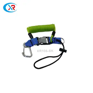 Professional PVC Coil Adjustable Spring Customized Safety Retractable Wire Rope Tool Lanyard