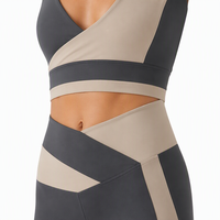 Conjunto Deportivo Slimfit de 3 Piezas para Mujer, Diseño Geométrico, Top Deportivo, Leggings Ajustados, Ropa Deportiva para Yoga, Fitness, Entrenamiento, Running