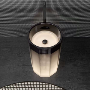 <span class=keywords><strong>Corina</strong></span>/OEM Lavabo sur pied moderne en pierre artificielle, cuve carrée, résistant à l'eau, écologique, installation autoportante - Product Image 4