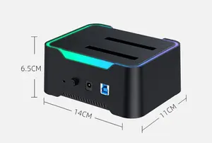 Casing Hard Drive Universal Solid-State mekanis kecepatan tinggi mendukung basis Hard Drive antarmuka SATA 2.5 inci dan 3.5 inci