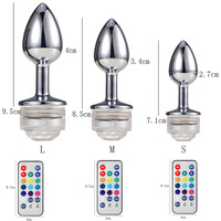 Vibrateur anal LED télécommandé pour la prostate, vente en gros, plug anal lumineux dans le noir pour couples