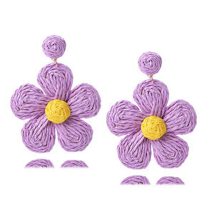 ต่างหูรูปดอกปาล์มหลากสีสำหรับเด็กผู้หญิงต่างหูห้อยรูปดอกทานตะวันแฟชั่นน่ารักสำหรับวันหยุดพักผ่อนฤดูร้อน - Product Image 6