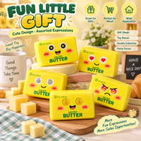 Vente en gros de jouets squishy en forme de beurre à 10 expressions, en PU souple, à remontée lente, avec visage mignon, anti-stress