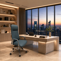 Chaise de bureau de direction à dossier haut en cuir, pivotante avec appui-tête, 4 positions de verrouillage, inclinable, en cuir Nappa, chaise de manager