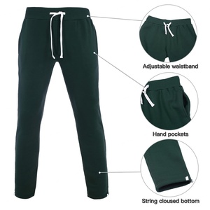 Venta Directa de Fábrica, Conjunto Deportivo de Invierno para Hombre, 100% Algodón, Talla Grande, Sudadera con Cierre y Pantalones Deportivos, Verde Oscuro - Product Image 5