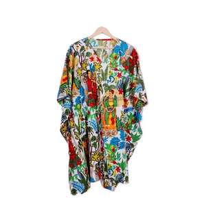 Nuevo Vestido Kaftán de Algodón Estilo Bohemio, Ligero, Estampado, Ideal para el Verano, Excelente Precio - Product Image 5