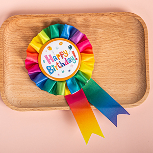 Hot bán satin Ribbon <span class=keywords><strong>Pin</strong></span> cầu vồng hoa hồng Huy hiệu cho Giải thưởng hạnh phúc trang trí sinh nhận-girl & Boy - Product Image 4