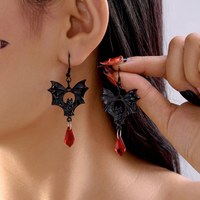 Boucles d'oreilles fines asymétriques en forme d'étoile argentée, style rétro unique, accessoires d'Halloween, bijoux gothiques de sorcière